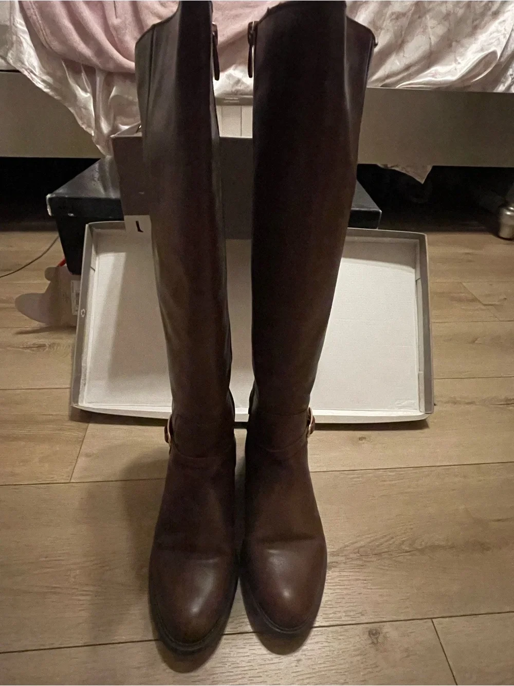Franco Sarto Tall Over-the-Knee Boots in Dark Brown Leather